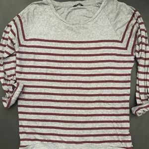 Aritzia TNA grey & burgundy long sleeve
